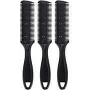 3Pcs Hair Cutting Comb Professional Hair Thinning Comb Double Sided Razor Comb Clipper Shaver Comb For People Pets Haircut Black