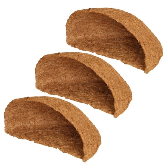 3Pcs Half Round Replacement Coconut Coir Liner, Degradable Breathable Natural Hanging Basket Liners for Garden Plants