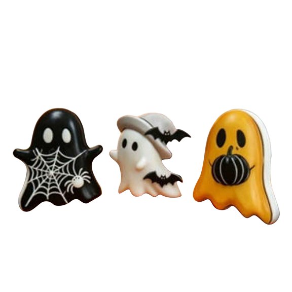 3Pcs Halloween Decorations Indoor, Cute Ghost Halloween Tabletop Decor, Black Cat, Bat, Witch Broom Signs For Home 2026