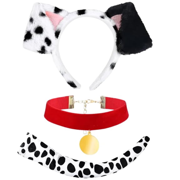 3Pcs Halloween Dog Costume Accessories Headband, Tail, Dog Collar, Dress up Costume for Kid Adult Cosplay