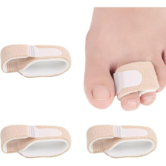 3Pcs Hammer Toe Straightener,Broken Toe Wraps Splint Bandages,Toe Straighteners Reusable,Hammer Toe Splint,Toe Cushioned Bandages for Correcting Hammer Toe,Overlapping Toes,Crooked Toes,Toe Protector