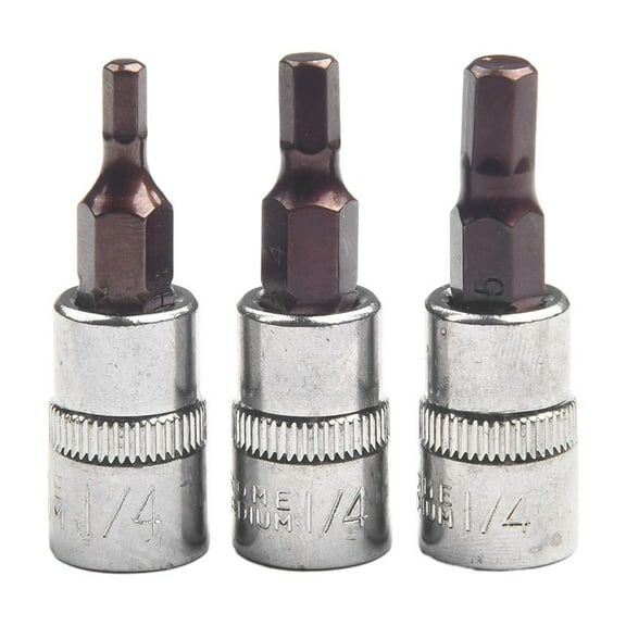 3Pcs Hex Head Screwdriver Bit 1/4 Inch Drive Socket Hand Tools H3 H4 H5 H6 H7 H8 H3 H4 H5