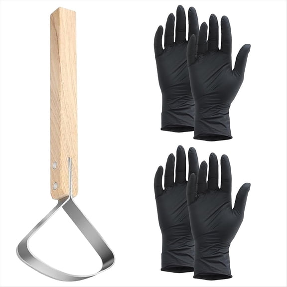 3Pcs Hide Scraper Fleshing Tool Fleshing Knife 11.2in Long Handle Fleshing Knife for Hides,Skinning Fur Handling Supplie