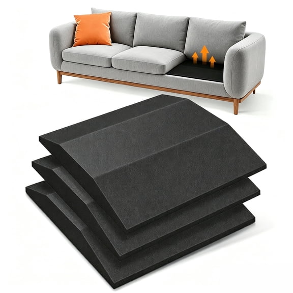 Damynai High-Density Trapezoidal Foam Couch Cushion Support, 3 Pack, 20 x 20 x 2 in