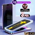 3Pcs High End Easy Installation Antispy Glass for IPhone 15 13 12 11