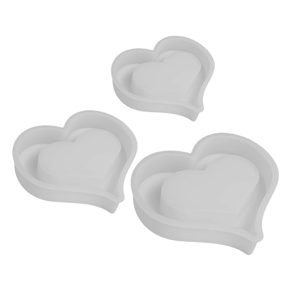 3Pcs Hollowed Heart Silicone Multifunctional Silicone For Soap and Resin Casting