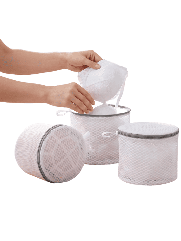 3Pcs Honeycomb Mesh Bra Wash Bags, 7 x 7 x 6 Inches Reusable Laundry Bags for Delicates Lingerie Intimates Underwear