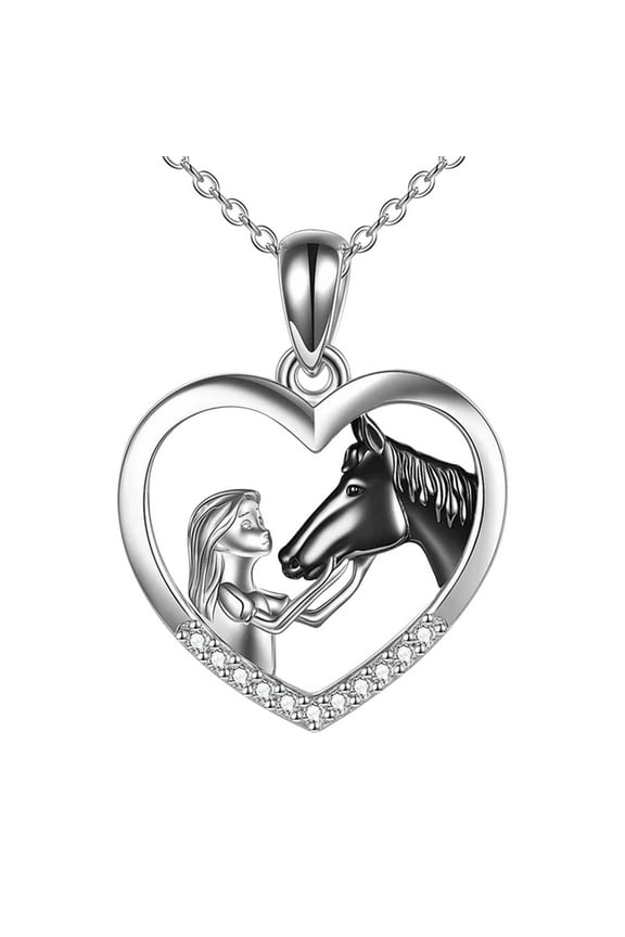 3Pcs Horse Necklace under $5! MORESEC Horse Heart Necklace for WomenGirls, Sterling Silver Animal Jewelry, Dainty Equestrian Pendant, Birthday Gift for Mom, Valentine's Day Present