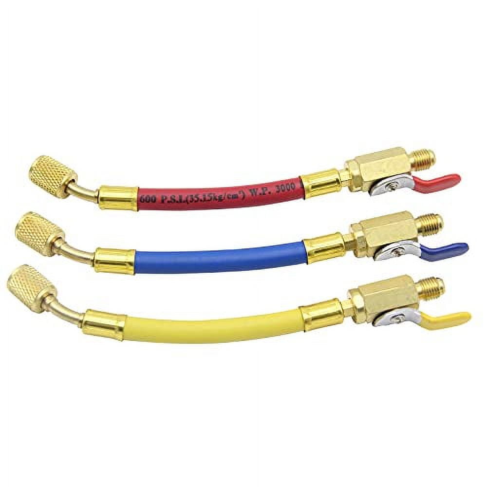3Pcs Hvac Low Loss Fittings Set, R134A R410A R22 R12 Ball Valve with