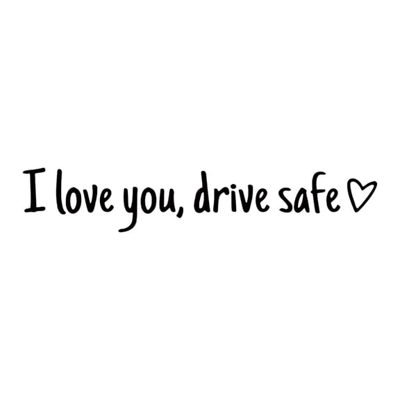 3Pcs I Love You Drive Safe Heart Vinyl Stickers, Cute Car Rearview Mirror Window Decals, Romantic Auto Decorative Accessories Perfect For Creative Holiday Gifts-（Black）