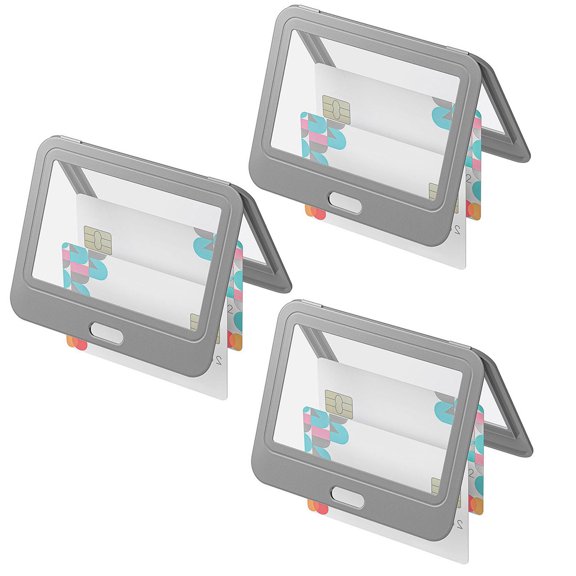 3Pcs ID Badge Holder with Double-Sided Windows Horizontal Hard Transparent Plastic Case Office ID Card Protector