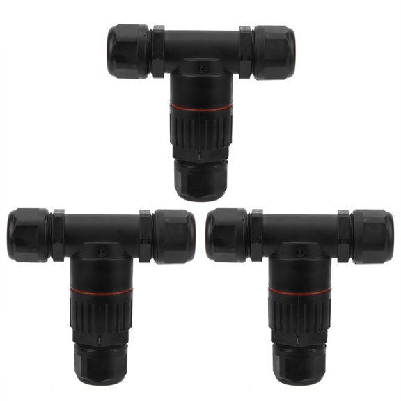 3Pcs IP68 Waterproof Connector Electrical Cable 3 Way T Shape Outdoor Industrial Wire Middle Waterproof Connector,1 * light waterproof connector,As Shown