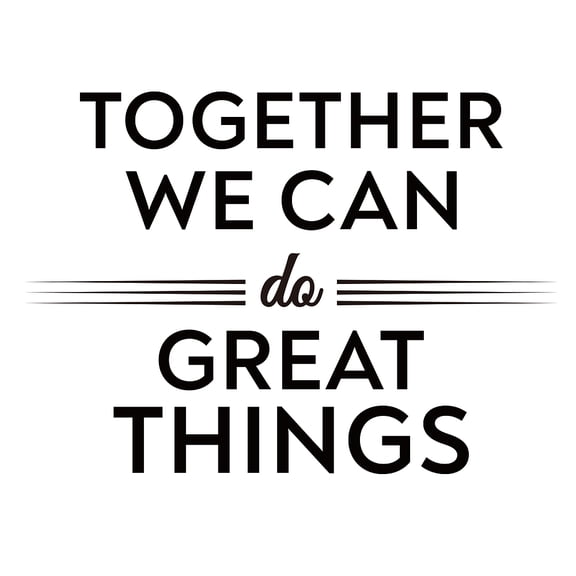 3Pcs Inspirational PVC Wall Sticker Vinyl Art Lettering Wall Decal "Together we can do Great Things" Quotes StickerDIY