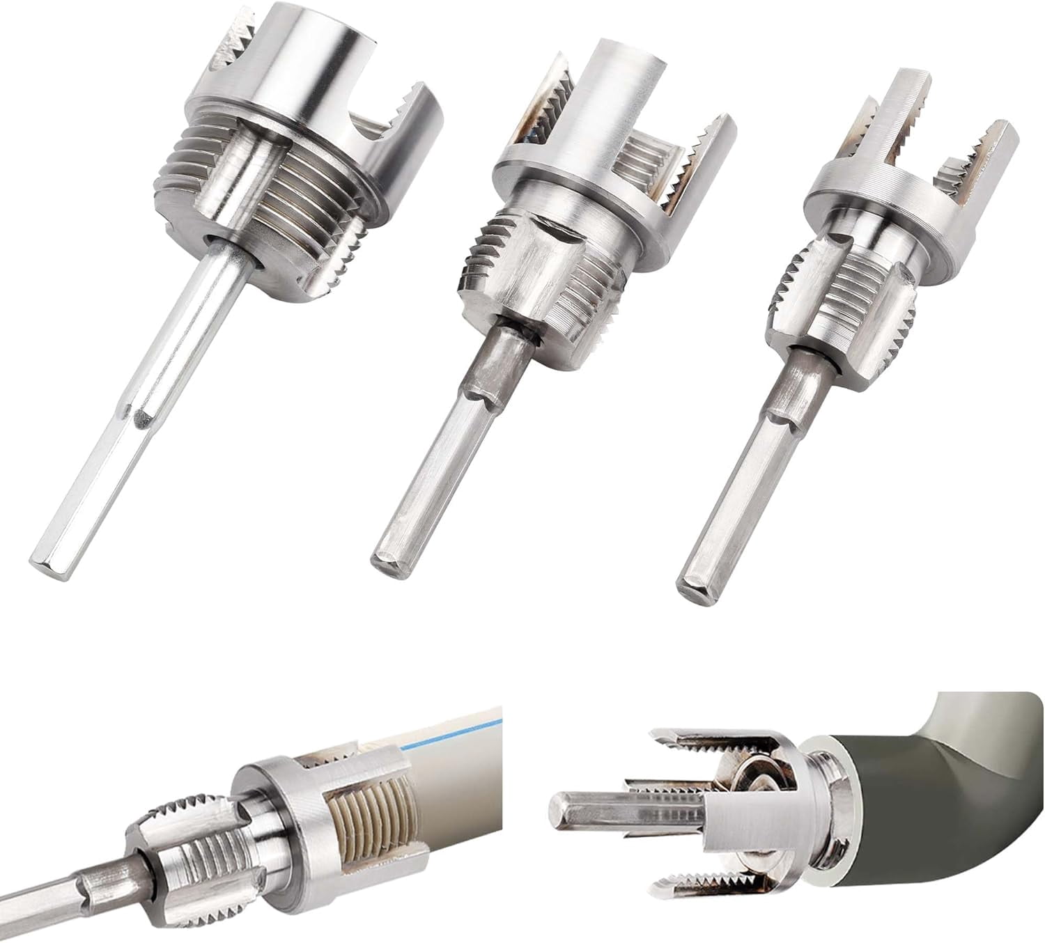3Pcs Integrated Internal & External Pipe Threading Tool - 1/2’’ 3/4’’ 1 ...