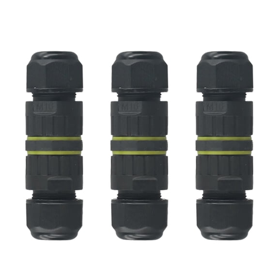 3Pcs Ip68 Waterproof Outdoor Inline Cable Connector 3 Pole 7-10Mm Cable Diameter