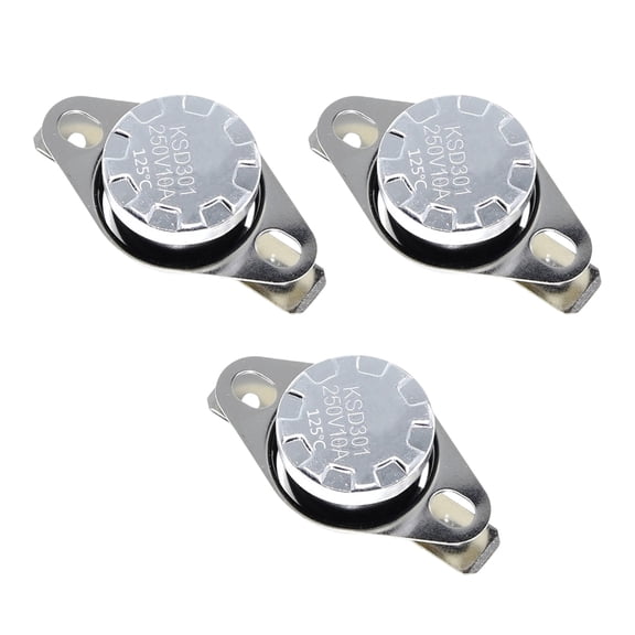 3Pcs KSD301 250V Normally Closed Thermostat Temperature Thermal Control Switcher Repair Part 40/70/85/125℃