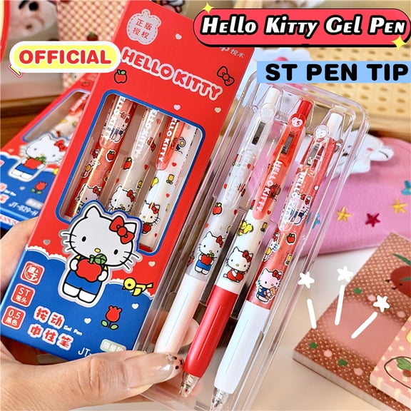 3Pcs Kawaii Sanrio 0.5mm Gel Pens Cute Hello Kitty Cinnamoroll Kuromi Black Pen Stationery Supplies Gifts