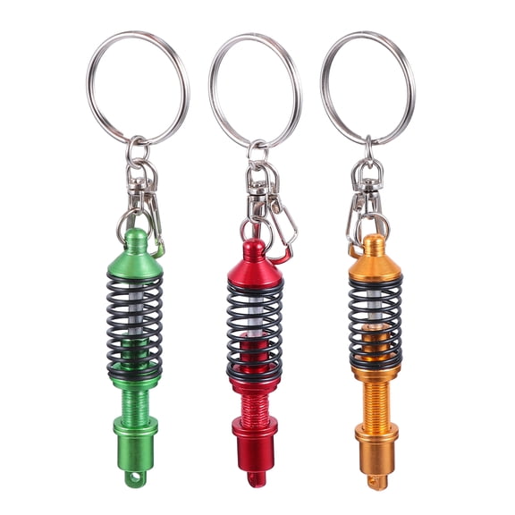 FOMIYES 3-Pack Aluminum Alloy Keychains with Realistic Shock Absorber Design, Bag Pendant Accessories