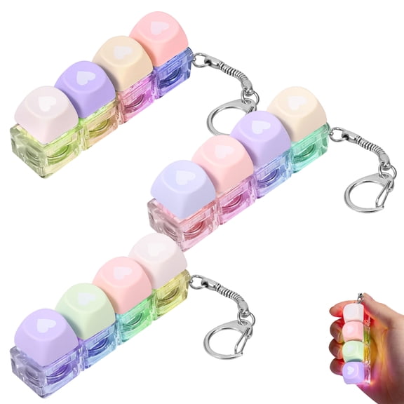 3Pcs Keyboard Fidget Keychain Keyboard Stress Relief Keychain Keycap Toy Portable Key Ring Anxiety Toy Backpack Charm Present for Adult