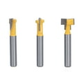 3Pcs Keyhole Router Bits Set 1/4in Shank T Slot Routers Bit Milling
