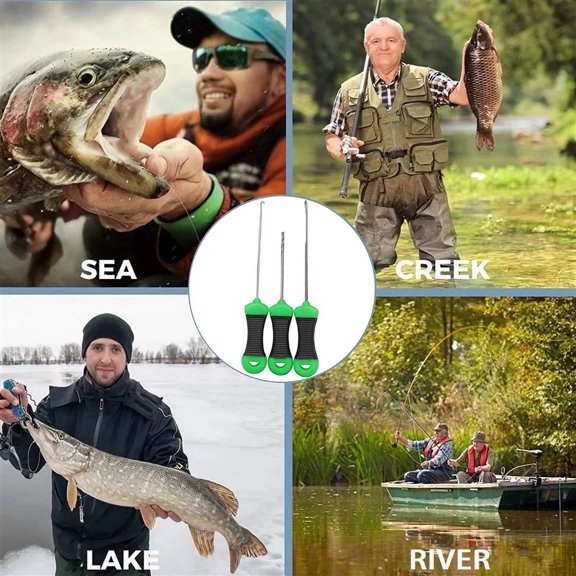 3Pcs Kit Outdoor Fishing Bait Needles Rigging Tool For Rig Boilie Terminals for Rig M xc4465