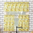 thumbnail image 1 of 3Pcs Kitchen Curtain Set, Small Coffee Valance & Tiers for Basement, Light Filtering & Heat Insulating Window Treatment for Small Windows, Yellow, 1 of 8