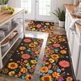 thumbnail image 1 of 3Pcs Kitchen Mats for Floor Floral Kitchen Rugs Non Slip Washable, Anti Fatigue Mats for Kitchen Floor, Butterfly Standing Floor Mats for Home/Office, 18''''x30''''+18''''x48''''+18''''x60'''' (Black), 1 of 6