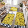 thumbnail image 1 of 3Pcs Kitchen Mats for Floor Lemon Kitchen Rugs Non Slip Washable, Plaid Anti Fatigue Mats for Kitchen Floor, Yellow Standing Floor Mats for Home/Office, 18''''x30''''+18''''x48''''+18''''x60'''', 1 of 6