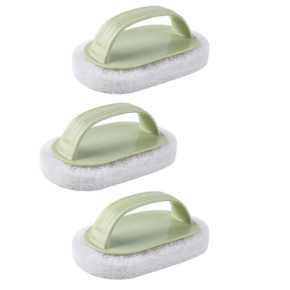 3Pcs Kitchen Sponge Bathtub Pool Scrub Brush Strong Scouring Dish Washing Cleaning Brushgreen