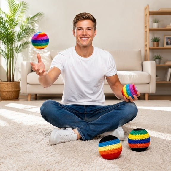 3Pcs Knitted Cornhole Bags Bean Bags, Cornhole Bags Bean Bags Weather Resistant Toss Bags, Family Fun Corn Hole Board Toss Game Replacement Bean Bags, Regulation Size & Weight, Family Game Prop