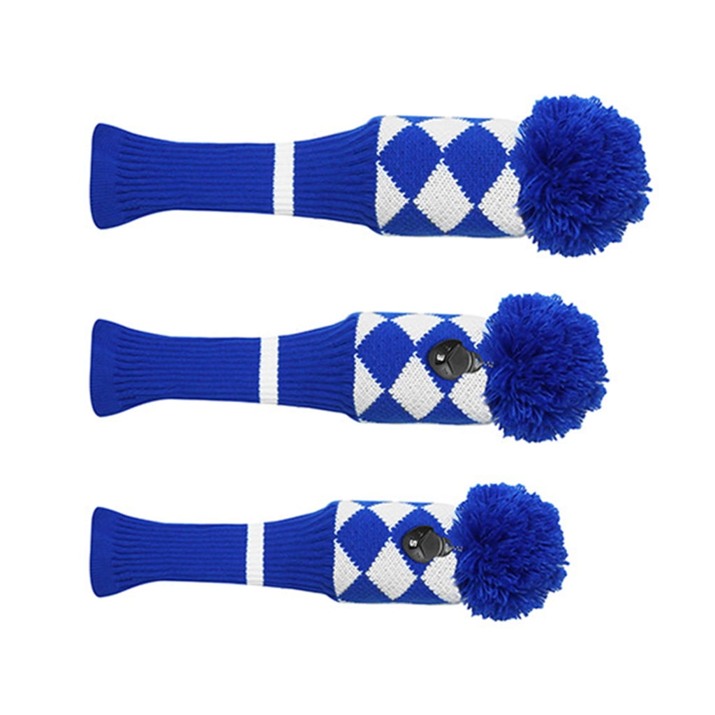 3Pcs Knitted Golfing Club Driver Headcover Golfing Protective Equipment Golfing Club Head Covers Golfing Wood Headcover