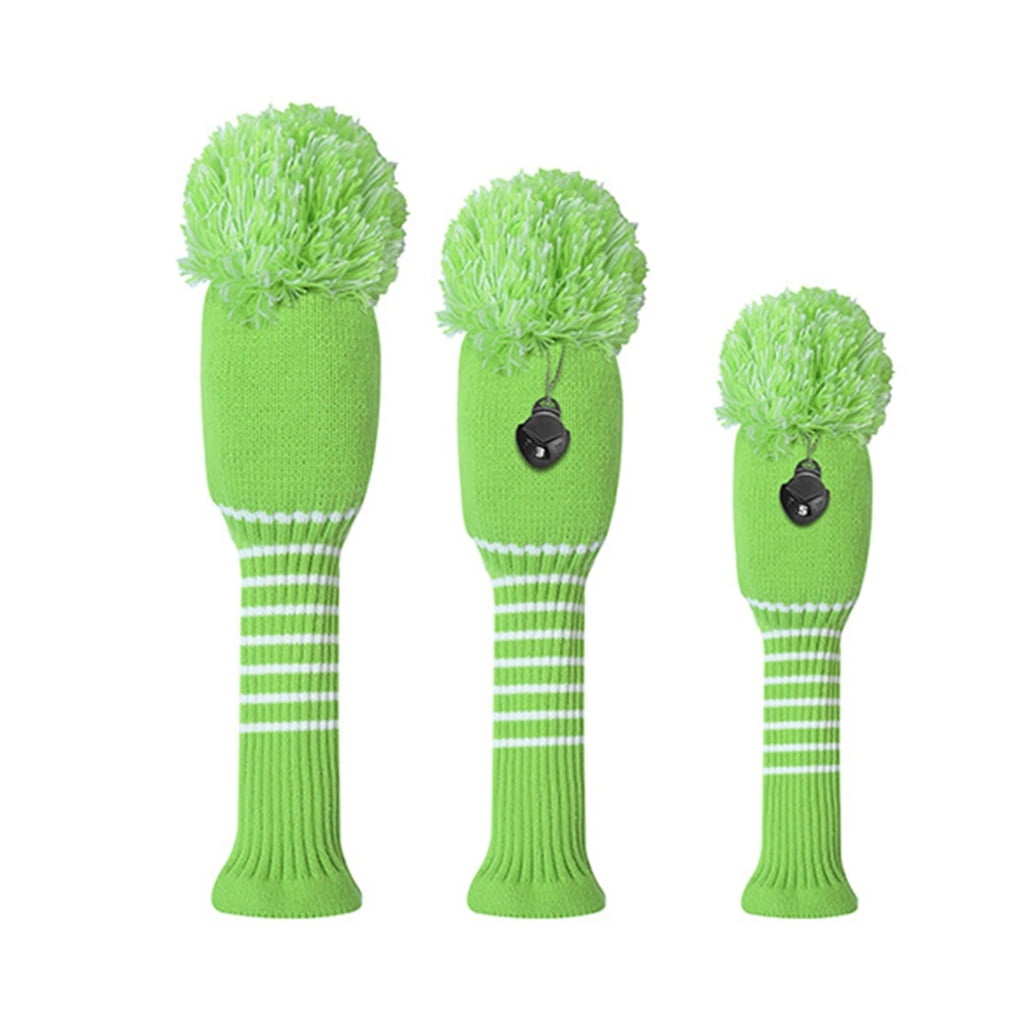 3Pcs Knitted Golfing Driver Headcover Golfing Wood Headcover Golfing Club Head Covers Knitted Golfing Club Head Covers