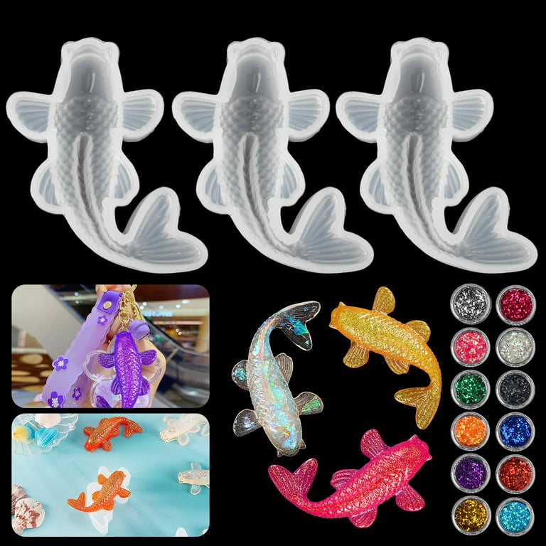 Miniature Goldfish Silicone Mold (5 Cavity) | Flexible Fish Mould | Epoxy  Resin Art | Clear UV Resin Mold (6mm to 11mm)