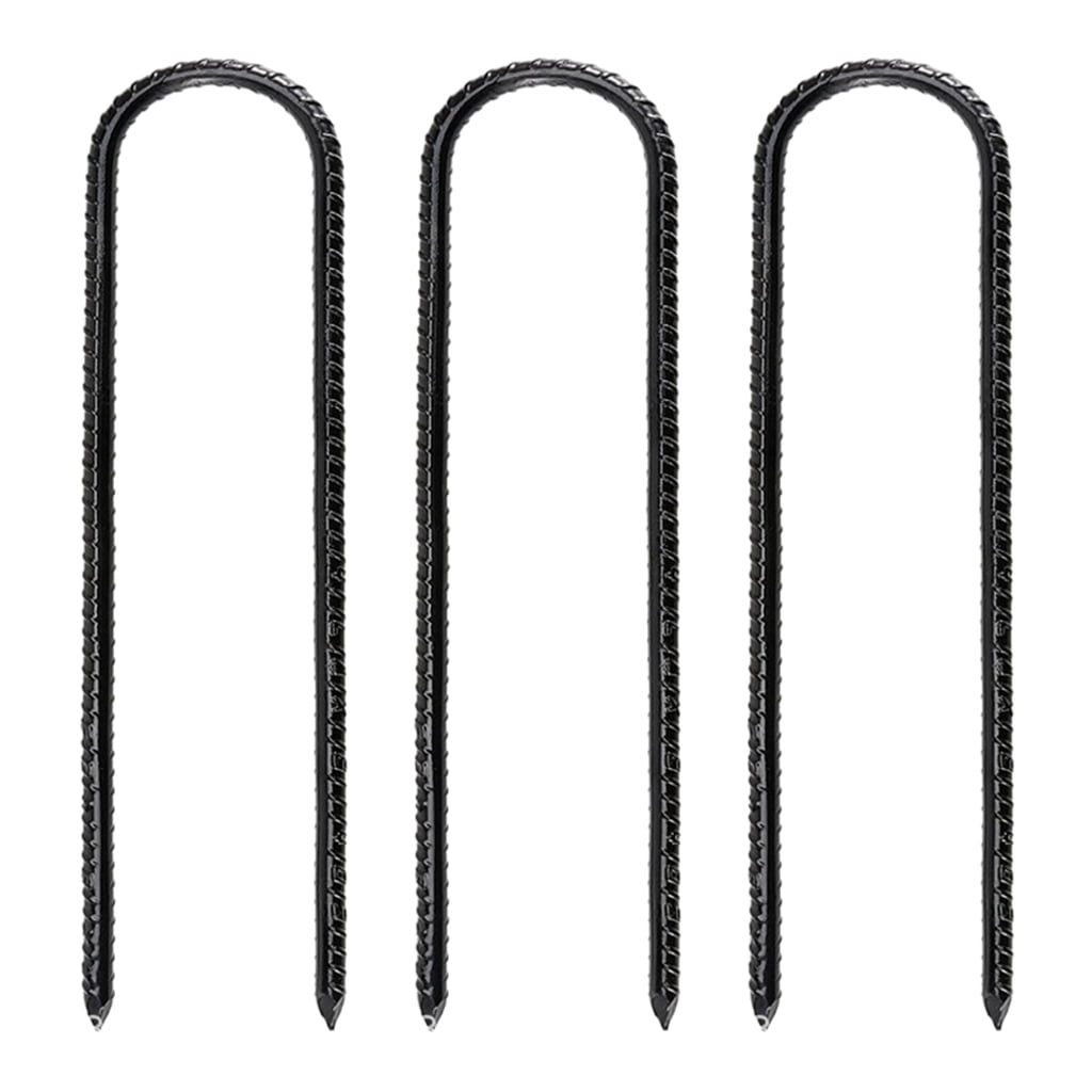 3Pcs L/Ushape Trampolines Rebars Stakes Galvanized Steel Ground Anchors Landscape Garden Stakes Tent Nails Securing Peg