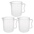 thumbnail image 1 of 3Pcs Laboratory Clear White PP 500mL Measuring Cup Handled Beaker, 1 of 5