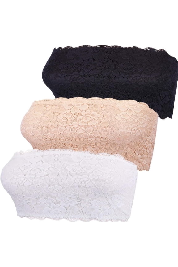 3Pcs Lady Lace Wearable Mock Camisole Bra Insert Overlay Modesty Panel Vest