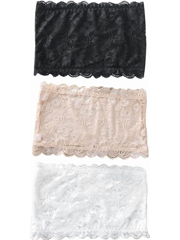 3Pcs Lady Lace Wearable Mock Camisole Bra Insert Overlay Modesty Panel Vest