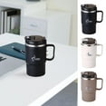 thumbnail image 1 of 3Pcs Large Capacity Mug under $5! Yannianjz 304 Large Capacity Stainless Steel Double-Layer Cup, Insulated Travel Mug with Handle and Straw, Heat-Proof Portable Cup for Drinks, 1 of 9