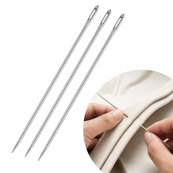 3Pcs Large Eye Stitching 9.8Inch Needles Hand Sewing Needles Large Eye Stitching Needles Beading Needles for Home Hand Sewing Leather Tapestry Embroidery Tufting Webbing Carpet