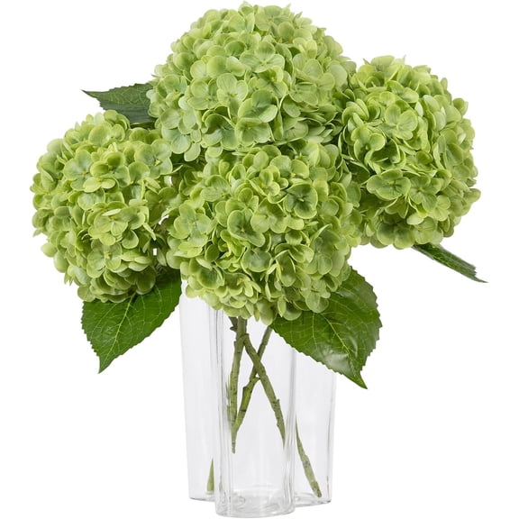 3Pcs Large Hydrangea ,20 inch Latex Real Touch Hydrangeas Lifelike Hydrangea Flower for Home Wedding Bouquets Centerpieces Party Living Room tion(Green)
