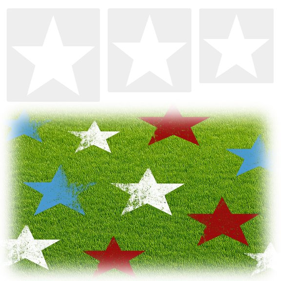 3Pcs Large Star Stencils Reusable Plastic Art Template for Painting Lawn Wall Fabric Decor
