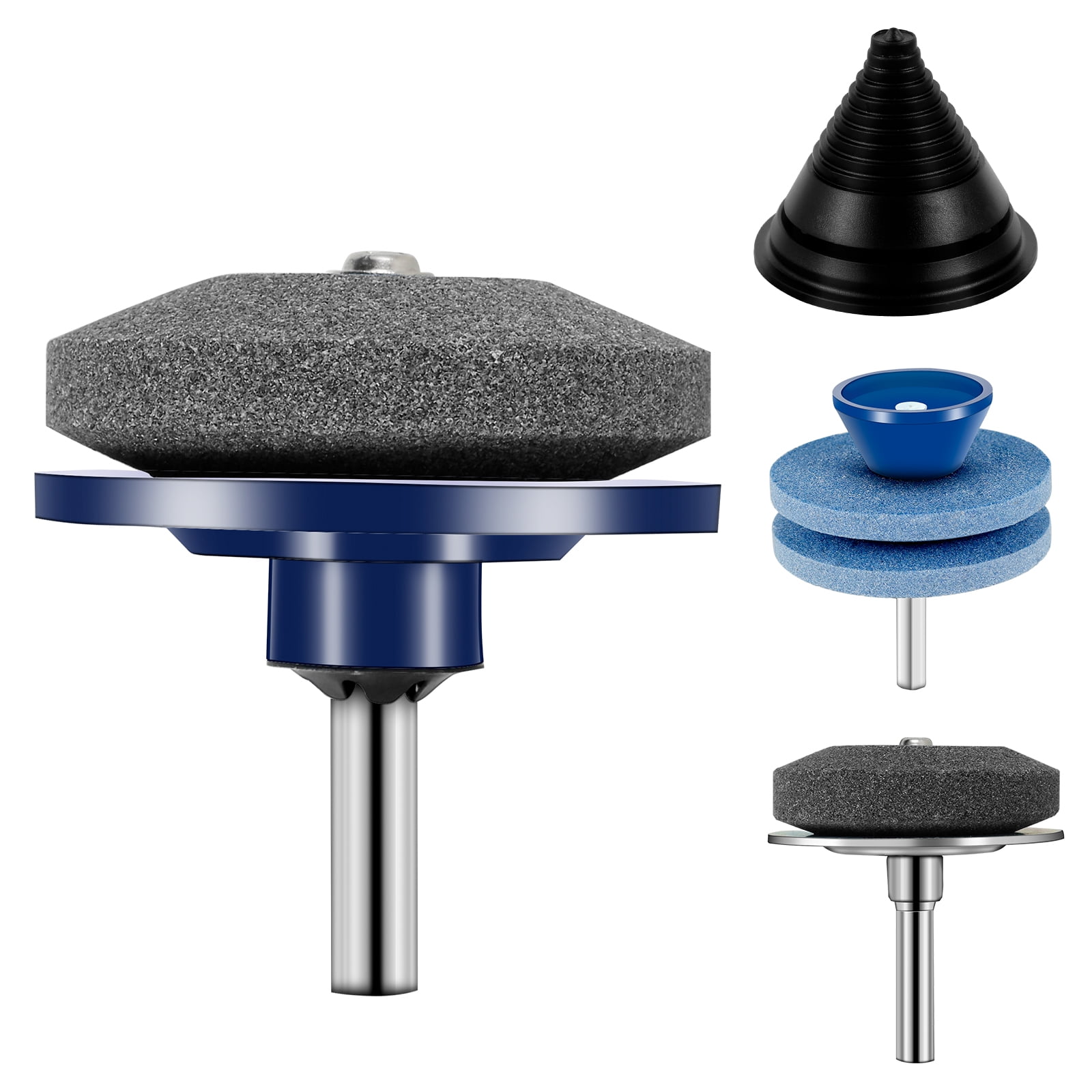 3Pcs Lawn Mower Blade Sharpener with Blade Balancer Durable Drill