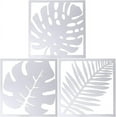 3Pcs Leaf Acrylic Mirror Wall Stickers Square Mirror Wall Decals Decor