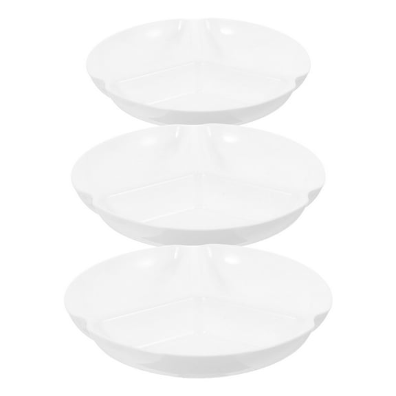 3Pcs Lightweight Plastic Paint Palette Tray White Three Section Design for Portable Painting Use