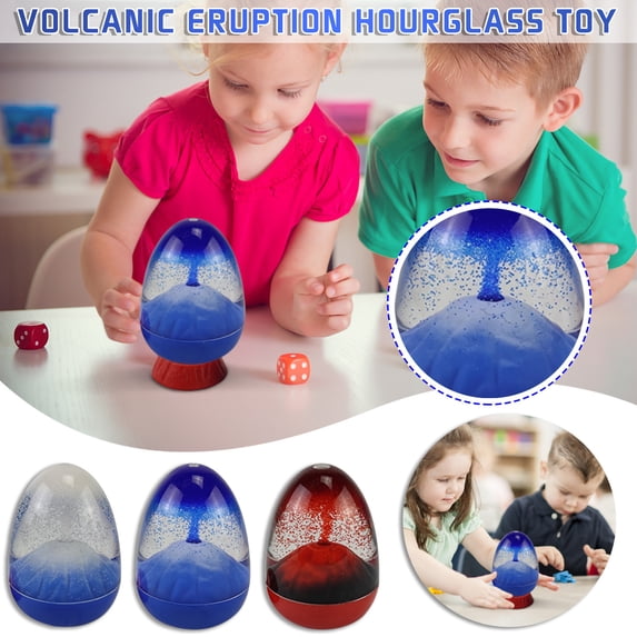 3Pcs Liquid Hourglass, Yannianjz Volcano Eruption Liquid Hourglass Timer, Sensory Toy forkidsAdults, Relaxing Motion Timer for Desk Office, Educational Stress Relief Tool, Gift for Birthday Holiday
