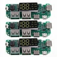 thumbnail image 1 of 3Pcs Lithium Battery Charger Board LED Dual USB 5V 2.4A Type-C USB Mobile Power Bank 18650 Charging Module Circuit,3 x Battery Charger Board,Green, 1 of 8