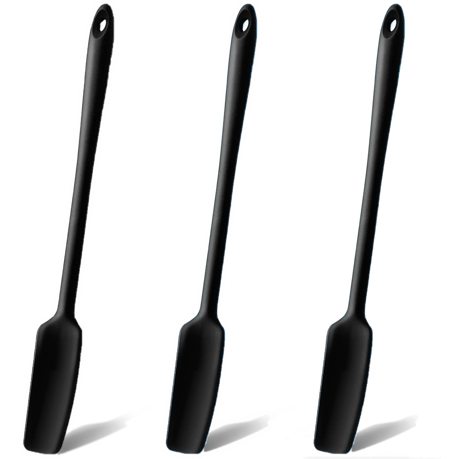 3Pcs Long Handle Silicone Jar Spatula, Rubber Spatula Heat Resistant