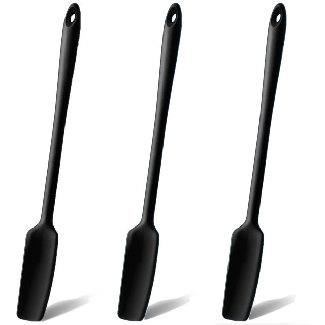 3Pcs Long Handle Silicone Jar Spatula, Rubber Spatula Heat Resistant