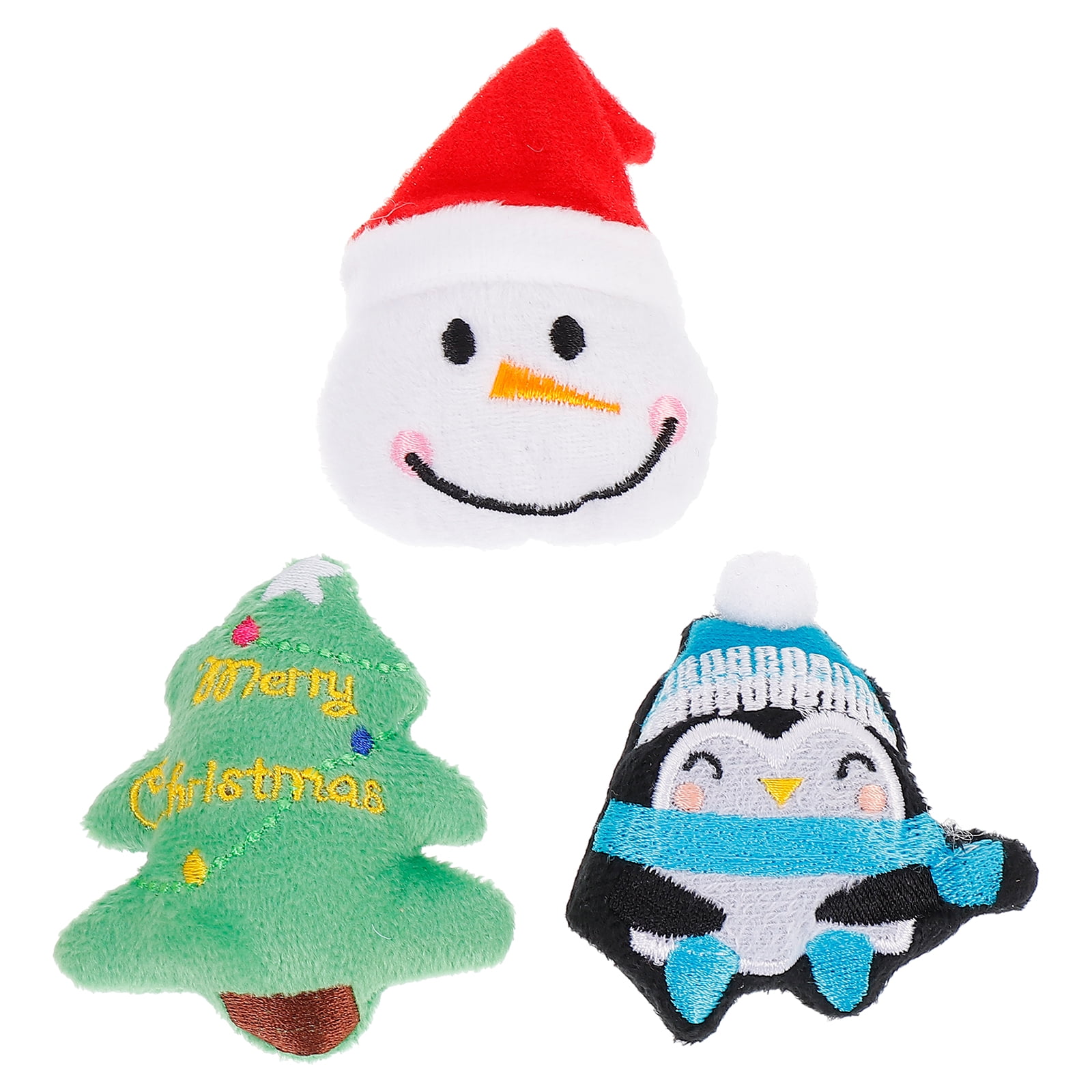 3Pcs Lovely Christmas Pet Plush Toy Cat Dog Biting Toy Pet Supplies