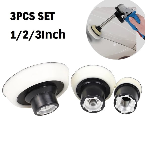 3Pcs M10/M14 Backing Pad 1/2/3Inch Hook And Loop Self Adhesive Polishing Pad Holder Soft Edge Interface Pad For Polisher Parts